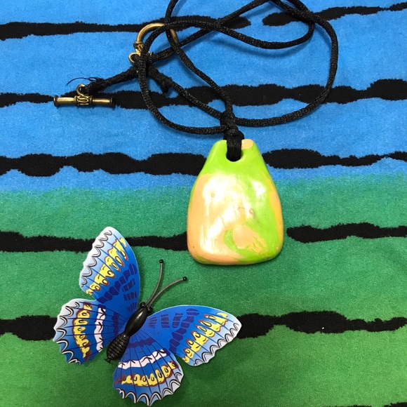 Ceramic Vintage One of a Kind Handmade Boho Necklace - Picture 4 of 16